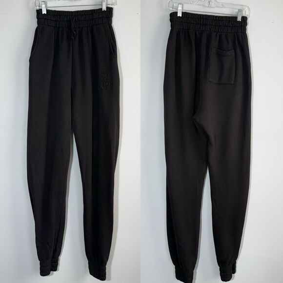 FRANKIES BIKINIS Frank Oversized Sweatpants Black High Waisted Joggers Size L - Picture 8 of 16